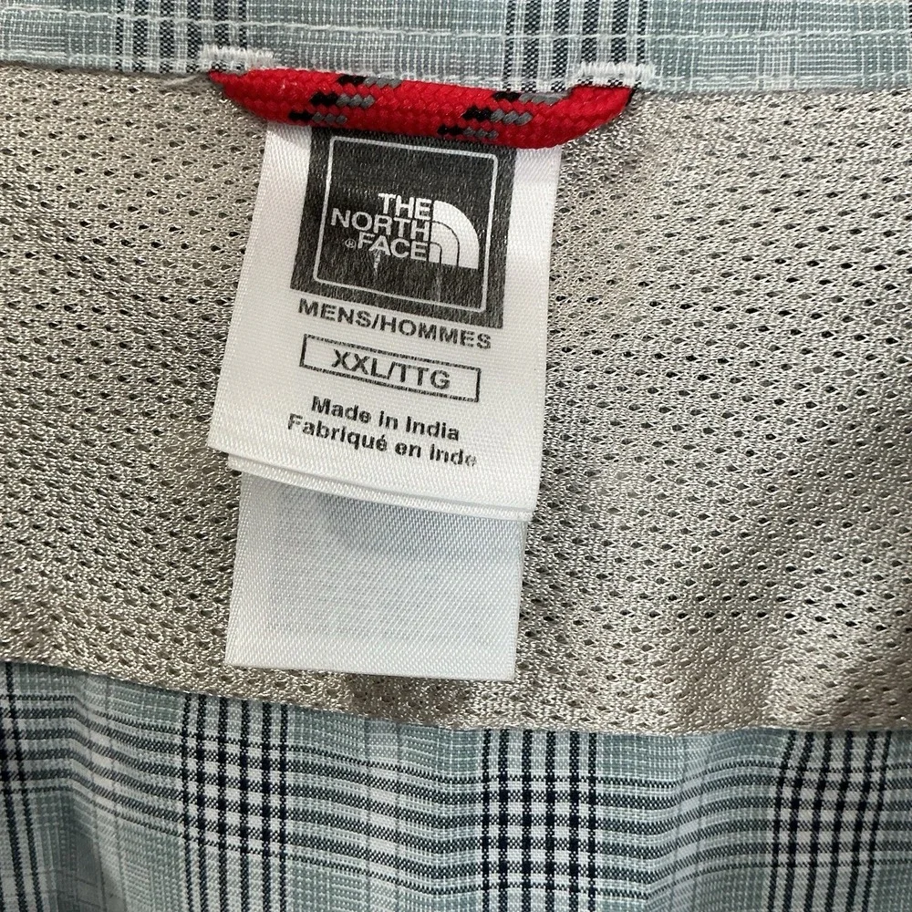 The North Face Button‎ Up Shirt Men's XXL Vented Hiking Grey Plaid Gorpcore